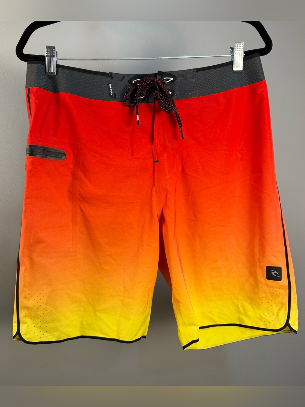 Rip Curl Mirage Men's Gradient Red to Yellow Swim Trunks Board Shorts Swim Suit
